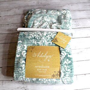 Adalyn Plush Throw Blanket 60" x 70" Oversized Blue Green Floral